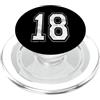 Vintage Varsity Athletic Numbers Maglia sportiva con numero 18, effetto invecchiato PopSockets PopGrip per MagSafe