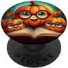 Pumpkin Book Reader Halloween, Thanksgiv Lettore di libri di zucca - Halloween, Ringraziamento, raccolto autunnale PopSockets PopGrip Adesivo