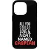 Caspian Cat Name GIfts Custodia per iPhone 13 Pro Design con nome del gatto del Caspio, tutto ciò di cui hai bisogno è amore