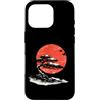 Pine Studio Custodia per iPhone 16 Pro Giapponese Bonsai pino e sole Vintage Paesaggio