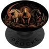 Horse Country Horizons Wild Horses Desert Western Moon Cactus PopSockets PopGrip Adesivo