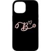 Rose Pink Swirls Stars Monograms ADC Custodia per iPhone 15 Cute Letter B Initial Monogram Nurse Rose Pink Stethoscope