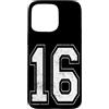 Vintage Varsity Athletic Numbers Custodia per iPhone 15 Pro Max Maglia sportiva con numero 16, effetto invecchiato