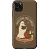 Cute Ghost Halloween Custodia per iPhone 11 Pro Max Simpatico fantasma lettura libro amante autunno Halloween Reader