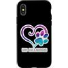 Furry Love Adventures Heart and Paw Prod Custodia per iPhone X/XS Peloso Amore Avventure Cuore e Zampa Gatto Cane Proprietario Mamma Papà