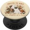 Cute Ghost Halloween Divertente lettura fantasma Halloween Book Lover Autunno PopSockets PopGrip Adesivo