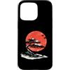 Pine Studio Custodia per iPhone 15 Pro Max Giapponese Bonsai pino e sole Vintage Paesaggio
