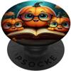 Pumpkin Book Reader Halloween, Thanksgiv Lettore di libri di zucca - Halloween, Ringraziamento, raccolto autunnale PopSockets PopGrip Adesivo