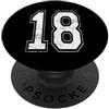 Vintage Varsity Athletic Numbers Maglia sportiva con numero 18, effetto invecchiato PopSockets PopGrip Adesivo