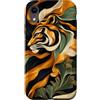 Wild Style Collection Custodia per iPhone XR Fasce per pennelli ispirate alla tigre, in ambra