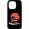 Pine Studio Custodia per iPhone 15 Pro Giapponese Bonsai pino e sole Vintage Paesaggio