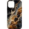 Mineral Shell Collection Custodia per iPhone 12 mini Estetica del guscio minerale delle cellule di ossidiana e caramello