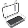 PELI M60 Micro Case - Protezione compatta per attrezzature di valore e utensili compatti; Resistente all'acqua, alla polvere e agli urti; Volume 2 litri; Colore: NERO/TRASPARENTE