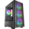 Mars Gaming MC-VECTOR, Case PC Gaming Micro-ATX e Mini-ITX, 4x Ventole ARGB FDB 120mm, Vetro Temperato, Frontale Mesh, Doppia Camera, Supporto Raffreddamento Liquido 120mm, USB-C, Nero