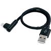 SYSTEM-S Cavo Micro USB ad Angolo retto 90° da Maschio a Maschio a USB 2.0 Tipo A 90° a Destra, Cavo Dati per la Ricarica, 20 cm, Colore: Nero