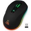 THE G-LAB Kult Krypton - Mouse Gaming Wireless 10000 DPI RGB Nero | Wireless Bluetooth & 2.4GHz, 10000 DPI, RGB, 7 Pulsanti, Batteria Lunga Durata, Leggero, Ambidestro, Nero, Compatibile PC