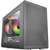 Mars Gaming MC-XPS, Case Gaming MicroATX Ultrapcompatta, Vetro Temperato + Pannelli Mesh, Ventola FRGB 120mm, Tecnologia Raffreddamento Mesh, Supporto Dual PSU ATX e SFX, Mini-Tower PC USB-C, Nero