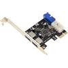 KALEA-INFORMATIQUE Scheda controller da PCIe a USB 3.0 a 4 porte 5G: 2 esterne e 2 interne (connettore USB3 a 19 punti). con chipset Via VLI VL805.