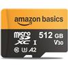 Amazon Basics Scheda microSDXC da 512 GB con Adattatore, Velocità di Lettura fino a 200 MB/s, Confezione da 1