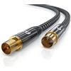 CSL-Computer CSL - Cavo per antenna HDTV da 2 m con cavo coassiale da spina coassiale a accoppiamento coassiale 135 Db 75 Ohm - DVB-T e DVB-T2 DVB-C DVB-S DVB-S2 Radio FM DAB