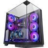 Mars Gaming MC-3GF, Case da Gioco ATX, Triplo Vetro Temperato, 2X Ventole ARGB Posteriori da 120 mm, Supporto verticale per Schede Grafiche, PC Tower Raffreddamento a Liquido fino a 360 mm, Nero