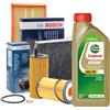 BOSCH Kit Tagliando Bosch + 5 Litri Olio Motore Castrol 5W30 Per Audi A4