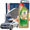BOSCH Kit Tagliando Bosch 5 Litri Olio Motore Castrol Edge 5w30 LL per Volkswagen Polo