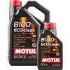 MOTUL 6 LT MOTUL 8100 ECOCLEAN 0W30 Olio Motore Sintetico per Risparmio Carburante
