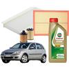 MISTI Kit Tagliando Opel Corsa C 4lt Olio Castrol 5w30 C3 Filtro Aria Olio e Abitacolo