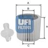 Ufi Filtro Olio Toyota Yaris Ii/Iq/Iq+/Verso S 1.33 25.116.00
