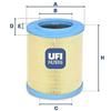 Ufi Filtro Aria Alfa Romeo: 159/Brera/Spider 27.606.00