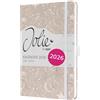 SIGEL J6349 Agenda settimanale Jolie 2026-1 anno - circa A5 - Cosmic Fantasy Beige - 2 pagine = 1 settimana - copertina rigida - 80 g/m² - beige/bianco - 174 p. - certificazione FSC