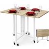 Shally Dogan Tavolo Pieghevole da Pranzo Scrivania Multiuso con Ruote Quercia 100x80x75cm