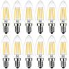 LVWIT Lampadine Filamento LED Attacco E14-7W Equivalente a 75W, 1055 Lumen, Colore Bianco Caldo 2700K, Forma a Candela C35, Stile Vintage Retrò, Non Dimmerabile, Confezione da 12 Unità