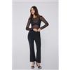 Tezenis Maglia Manica Lunga Girocollo In Tulle Donna Nero