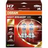 OSRAM NIGHT BREAKER 220, H7, +220% di luminosità in più, lampada faro alogena, 64210NB220-2HB, scatola pieghevole (2 lampade)