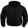 Bikers Gear Australia Australian Bikers Gear, giacca da motociclista con cappuccio, interamente foderata, con protezioni in fibra aramidica Dupont™ Kevlar®, conforme CE, nero, XL = 117-122 cm
