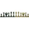 Italfama Set Pezzi Scacchi Ottone Placcati Oro/Argento, Re 7.3cm, Italia