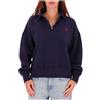Polo Ralph Lauren Felpa Classic blu in cotone con zip