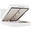 vidaXL Letto ottomano con materasso e LED bianco 140x200 cm in ecopelle