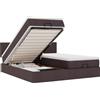 vidaXL Letto ottomano con materassi e LED in tessuto marrone scuro 180x200 cm