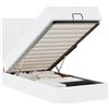 vidaXL Letto ottomano con materasso e LED bianco 80x200 cm in ecopelle
