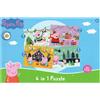 TEXTILOMANIE Puzzle 4in1 per bambini PEPPA e atmosfera natalizia, 19x29 cm