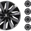 Sparco SPC1491BKGR, copriradiale, nero/grigio, set di 4, 14 pollici. - Dimensione: 14 pollici, modello LAZIO, colore nero/grigio