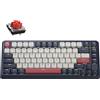 Keychron Tastiera meccanica wireless Keychron J1, compatibile con QMK, 2.4 GHz e Bluetooth - Blu scuro / Retroilluminazione RGB (con switch intercambiabili) / Interruttori rossi