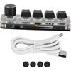 Gistuch Mini tastiera, 4 tasti, 1 pulsante, USB o Bluetooth, interruttori blu, plug-and-play, programmabile, con retroilluminazione, ideale per gaming, ufficio e multimedia