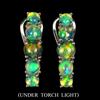 egemdiamond 925 Orecchini Argento Sterling Ovale Opale di Fuoco Completo Flash 5mm Gemma