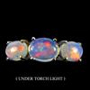 egemdiamond 925 Anello Argento Sterling Ovale Opale di Fuoco Completo Flash 9x7mm Gemma