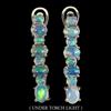 egemdiamond 925 Orecchini Argento Sterling Ovale Opale di Fuoco Completo Flash 7x5mm Gemma