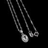 egemdiamond Collana In Argento Sterling 925 Con Ovale Blu Acquamarina 6x4mm E Cz Simulato 18